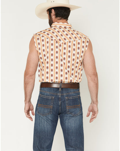 Men's Saint Southwestern Stripe Print Sleeveless Snap Weste | Cody James Clothing