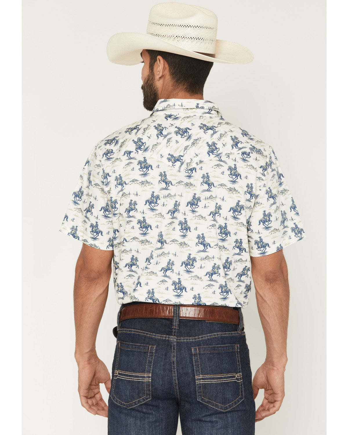 Men's Amos BBQ Western Print Short Sleeve Snap Western Shir | Cody James Clothing