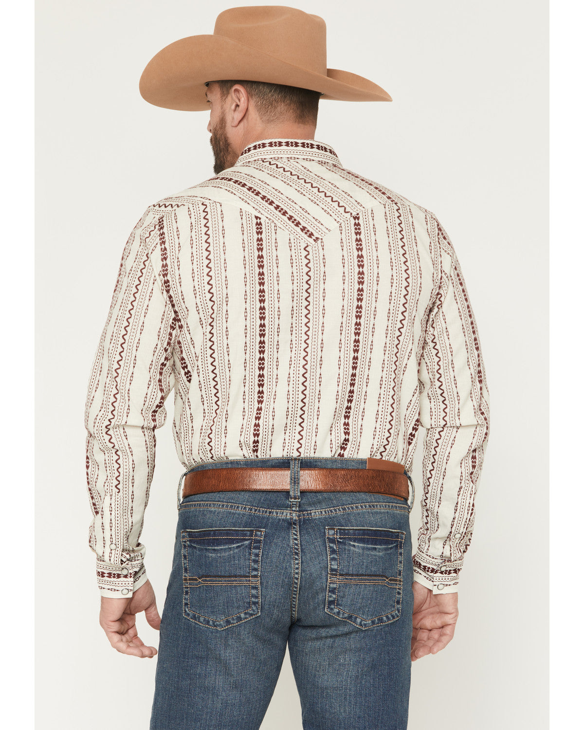 Men's Warhunt Dobby Striped Long Sleeve Snap Western Shirt | Cody James Clothing