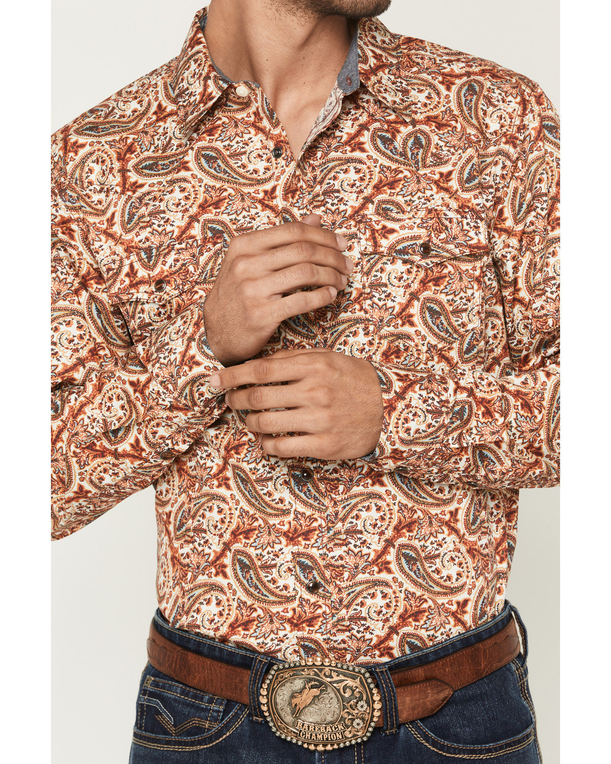 Men's Cowboy Boogie Paisley Print Long Sleeve Snap Western | Cody James Clothing