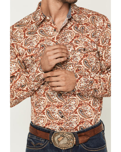 Men's Cowboy Boogie Paisley Print Long Sleeve Snap Western | Cody James Clothing