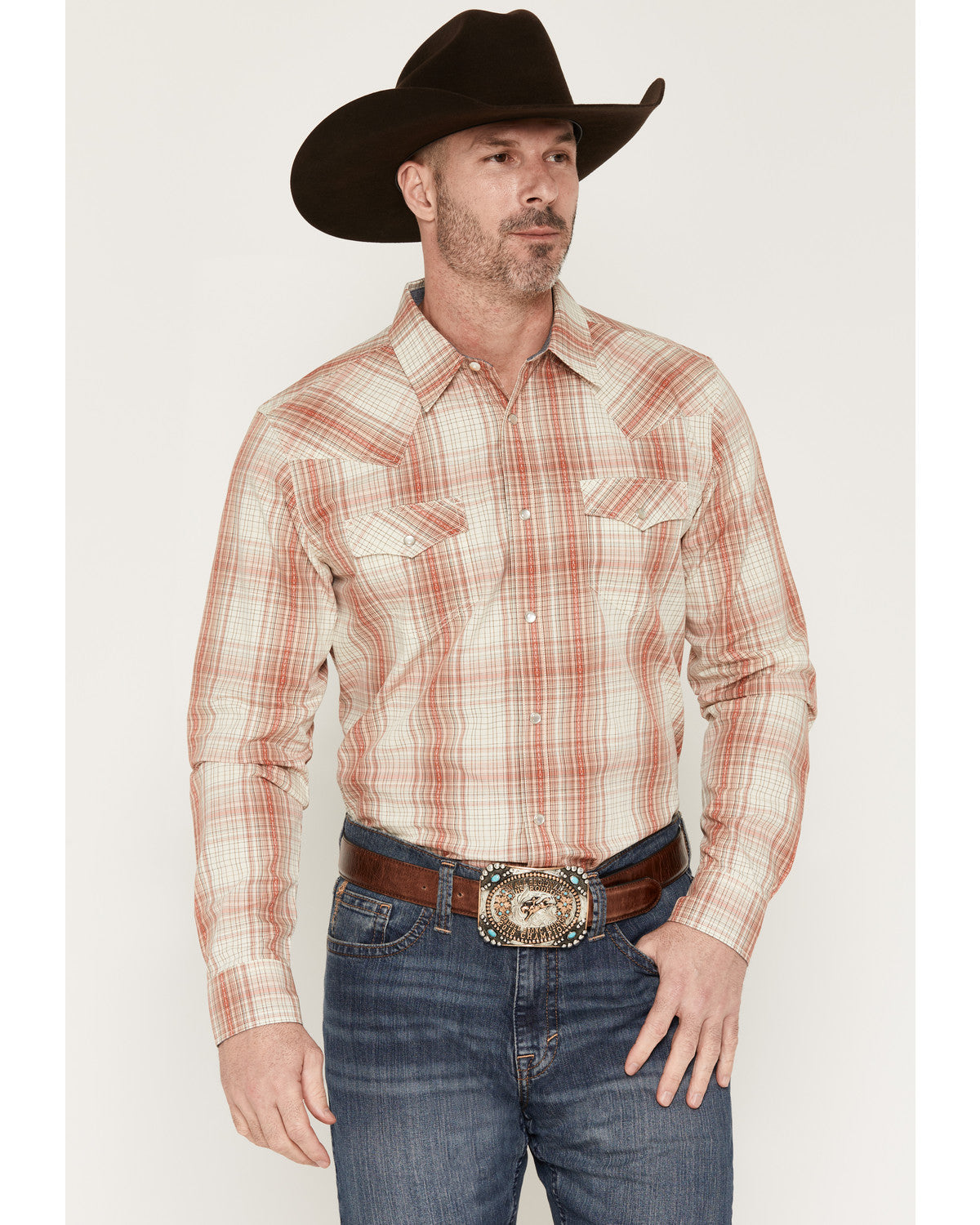 Men's Legend Dobby Plaid Print Long Sleeve Snap Western Shi | Cody James Clothing