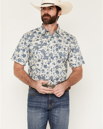 Men's Botanical Floral Print Short Sleeve Snap Western Shir | Cody James Clothing