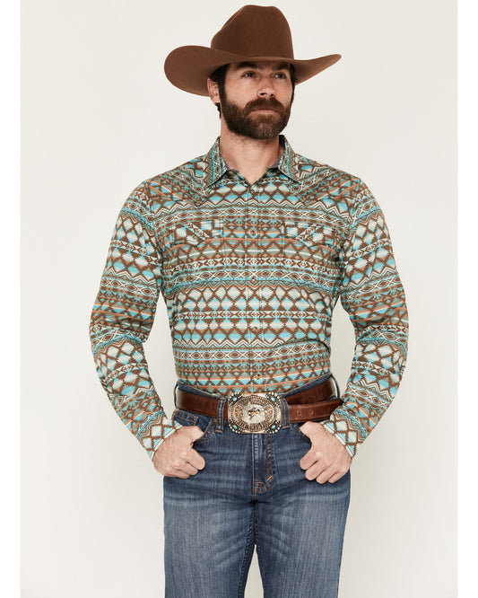 Men's Woodward Southwestern Long Sleeve Snap Western Shirt | Cody James Clothing