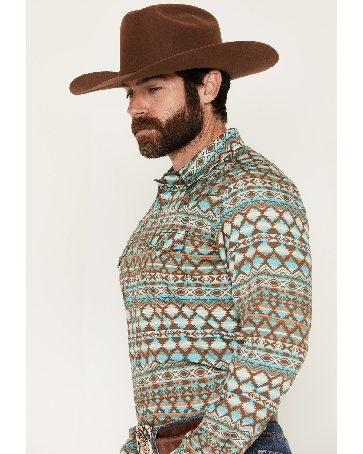 Men's Woodward Southwestern Long Sleeve Snap Western Shirt | Cody James Clothing