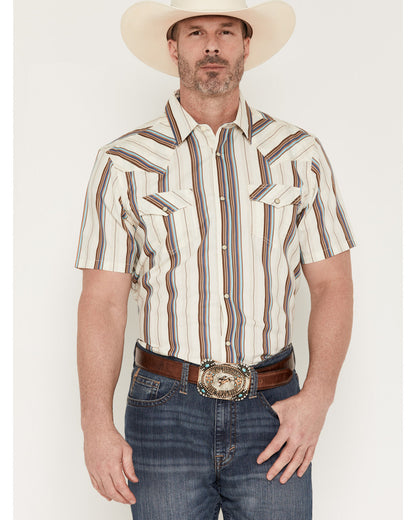 Men's Bootcutger Stripe Print Short Sleeve Snap Western Shi | Cody James Clothing