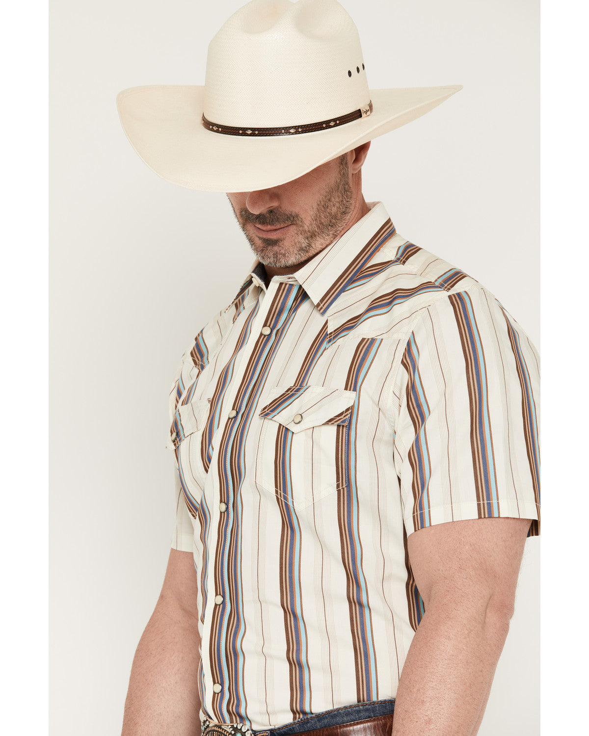 Men's Bootcutger Stripe Print Short Sleeve Snap Western Shi | Cody James Clothing