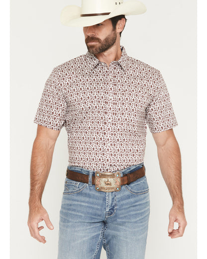 Men's Neon Moon Floral Print Short Sleeve Button-Down Stret | Cody James Clothing