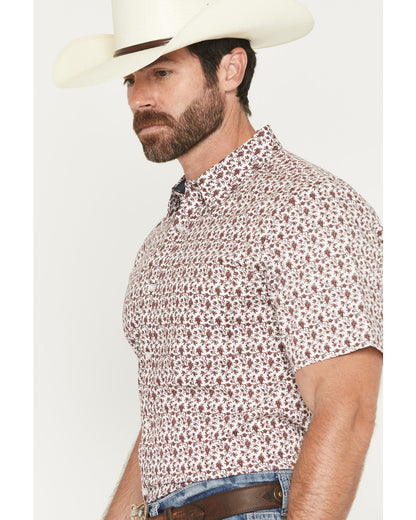 Men's Neon Moon Floral Print Short Sleeve Button-Down Stret | Cody James Clothing