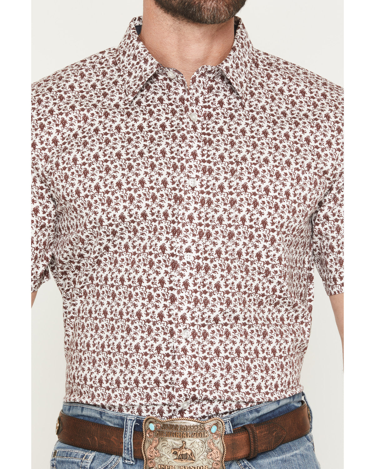Men's Neon Moon Floral Print Short Sleeve Button-Down Stret | Cody James Clothing