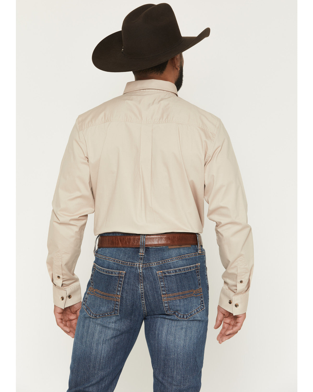 Men's Basic Solid Long Sleeve Button-Down Stretch Western S | Cody James Clothing