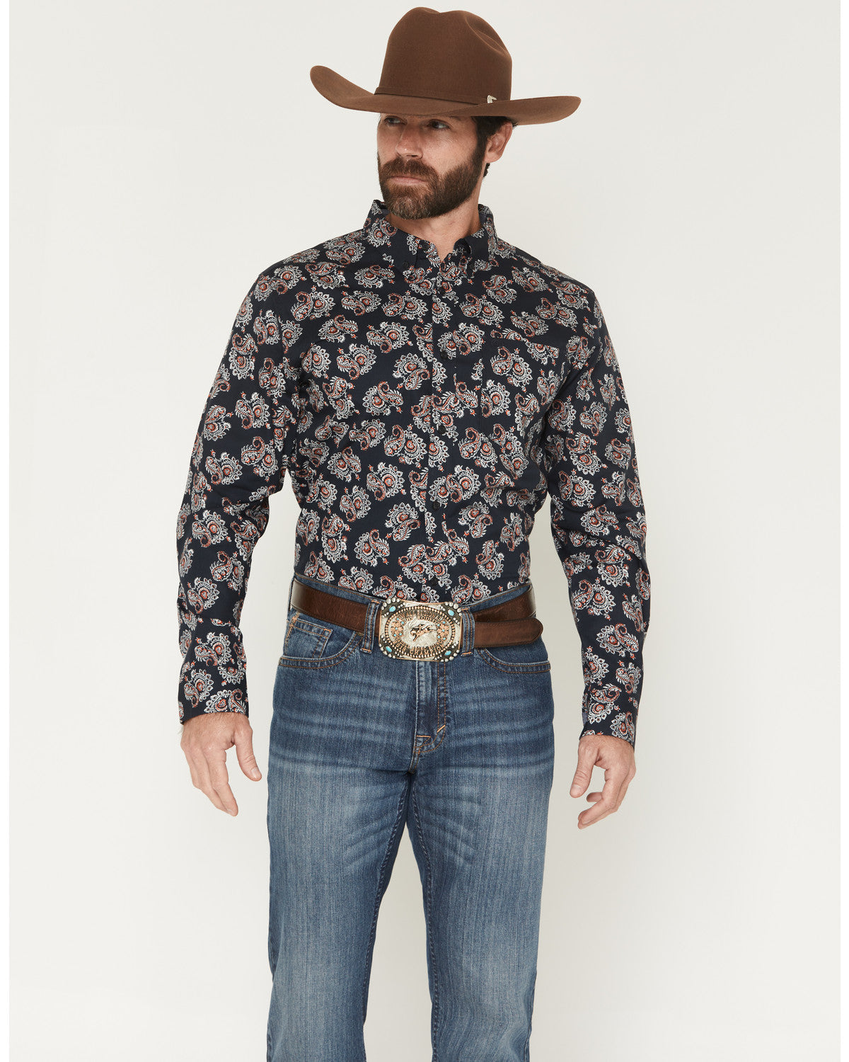 Men's Truett Paisley Print Long Sleeve Button-Down Western | Cody James Clothing