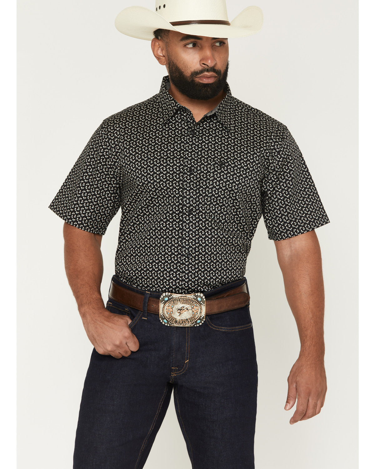 Men's Shiloh Micro Floral Print Short Sleeve Button-Down St | Cody James Clothing