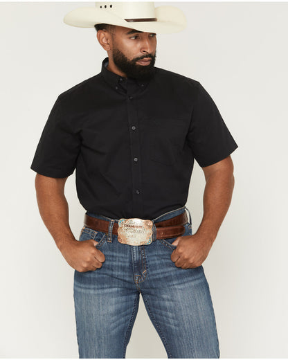 Men's Basic Solid Short Sleeve Button-Down Stretch Western | Cody James Clothing