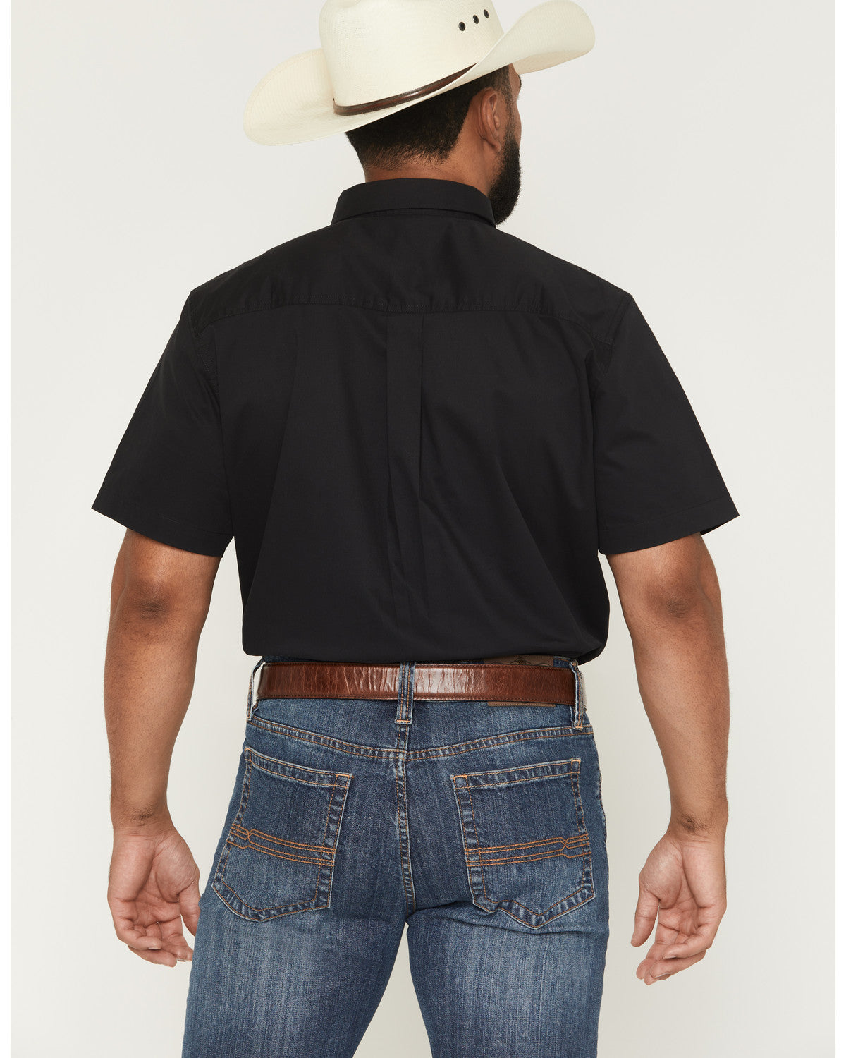 Men's Basic Solid Short Sleeve Button-Down Stretch Western | Cody James Clothing