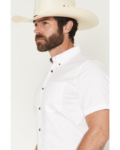 Men's Basic Solid Short Sleeve Button-Down Stretch Western | Cody James Clothing