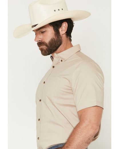 Men's Basic Solid Short Sleeve Button-Down Stretch Western | Cody James Clothing