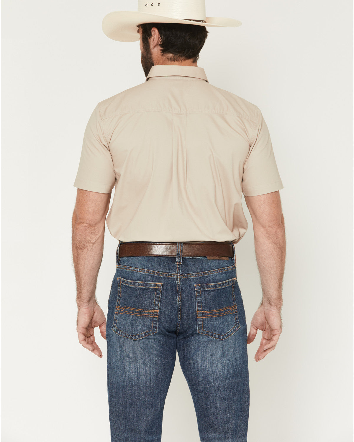 Men's Basic Solid Short Sleeve Button-Down Stretch Western | Cody James Clothing