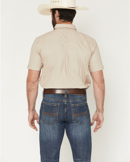 Men's Basic Solid Short Sleeve Button-Down Stretch Western | Cody James Clothing