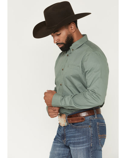 Men's Basic Solid Long Sleeve Button-Down Stretch Western S | Cody James Clothing