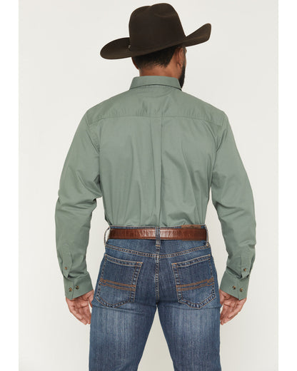 Men's Basic Solid Long Sleeve Button-Down Stretch Western S | Cody James Clothing