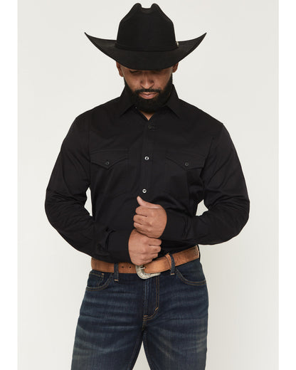 Black 1978® Men's Lawman Solid Long Sleeve Button-Down West | Cody James Clothing