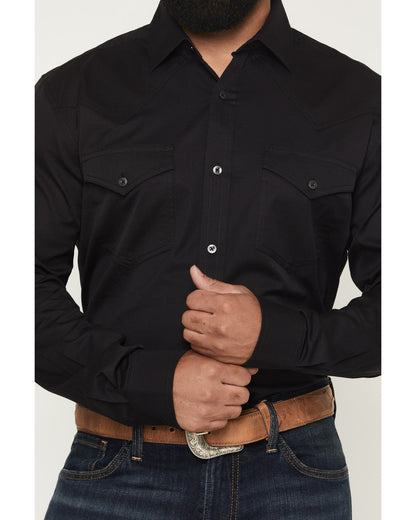 Black 1978® Men's Lawman Solid Long Sleeve Button-Down West | Cody James Clothing