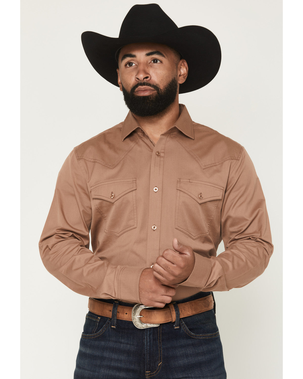 Black 1978® Men's Lawman Solid Long Sleeve Button-Down West | Cody James Clothing