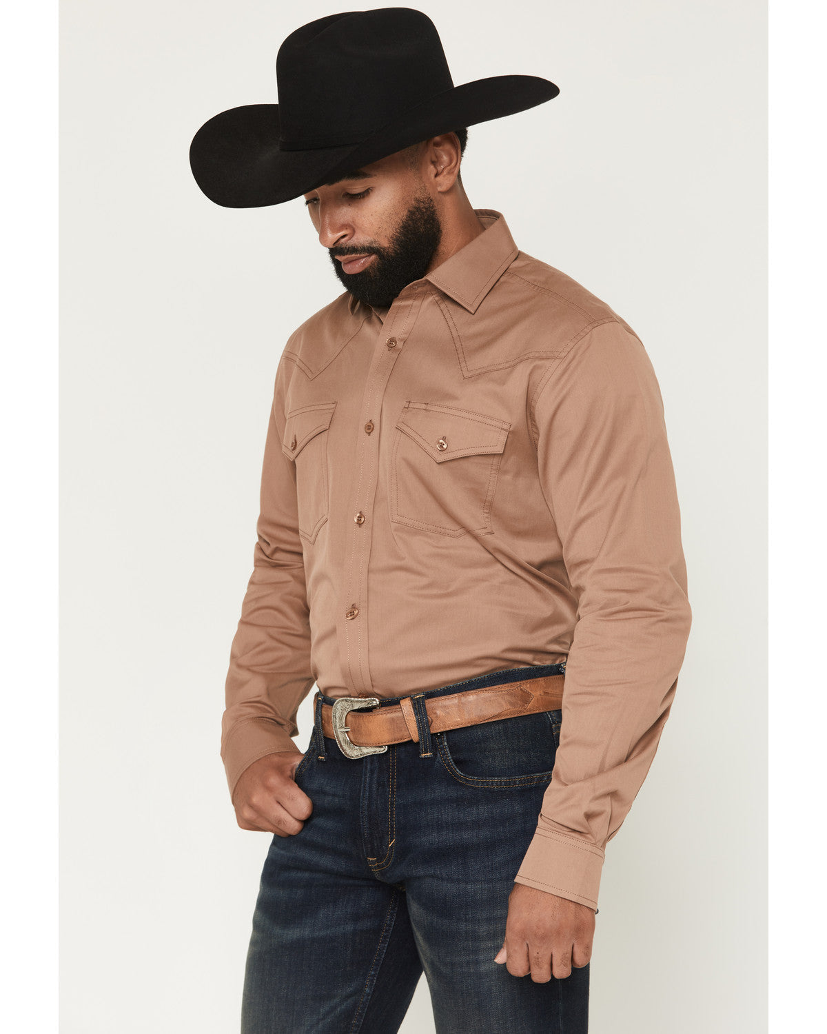 Black 1978® Men's Lawman Solid Long Sleeve Button-Down West | Cody James Clothing