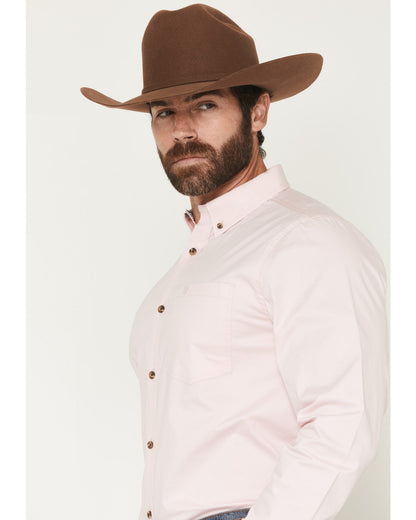 Men's Basic Solid Long Sleeve Button-Down Stretch Western S | Cody James Clothing