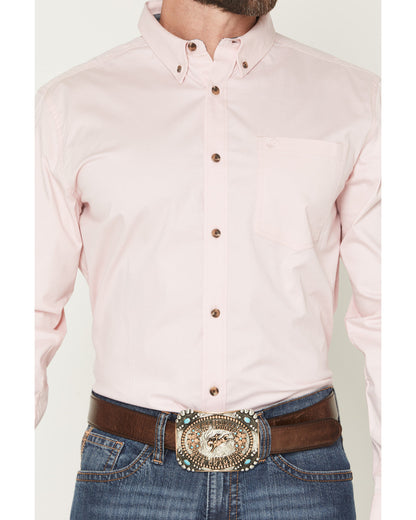 Men's Basic Solid Long Sleeve Button-Down Stretch Western S | Cody James Clothing