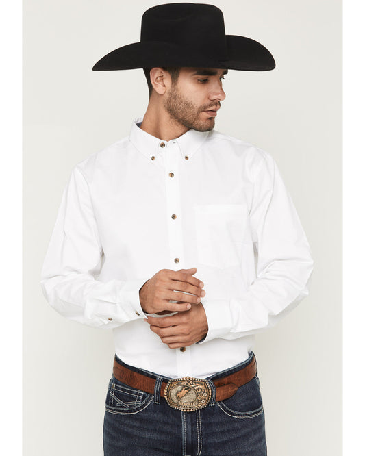 Men's Basic Solid Long Sleeve Button-Down Stretch Western S | Cody James Clothing