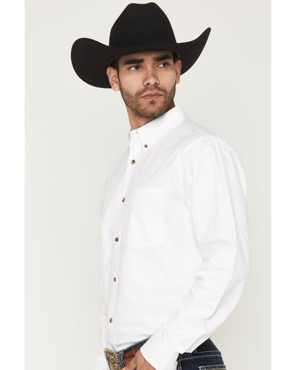 Men's Basic Solid Long Sleeve Button-Down Stretch Western S | Cody James Clothing
