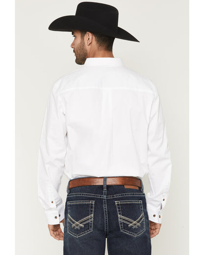 Men's Basic Solid Long Sleeve Button-Down Stretch Western S | Cody James Clothing