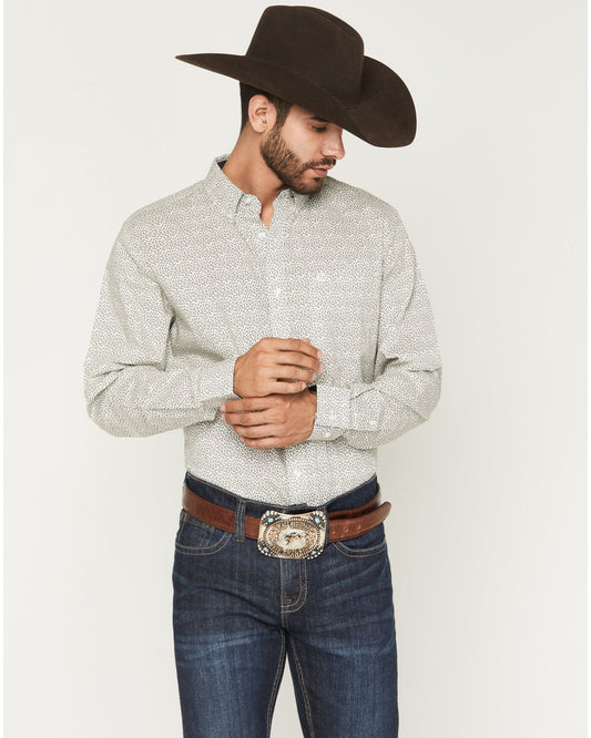 Men's Rhett Micro Paisley Print Long Sleeve Button-Down Str | Cody James Clothing