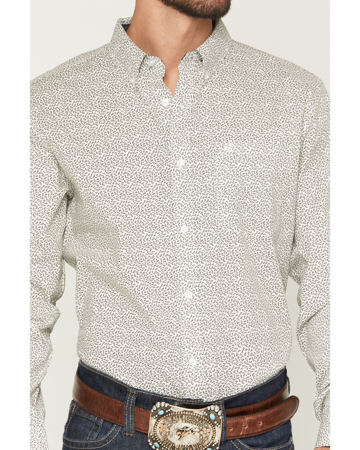 Men's Rhett Micro Paisley Print Long Sleeve Button-Down Str | Cody James Clothing