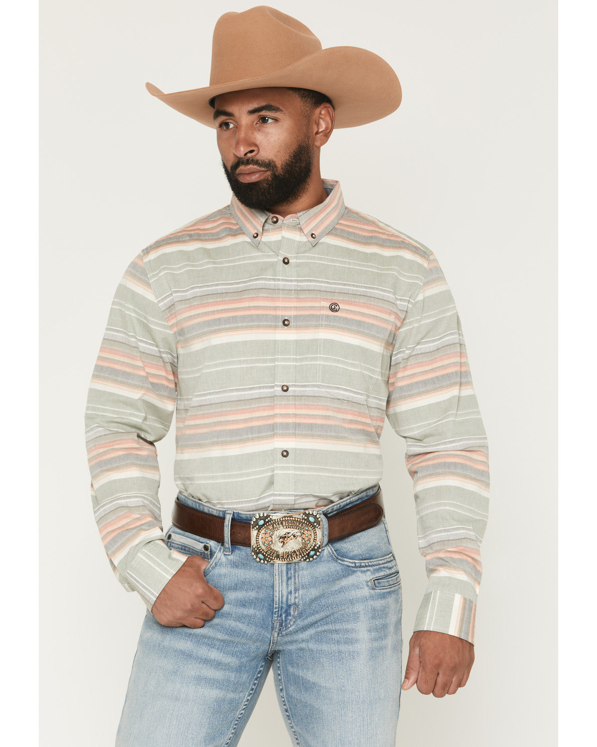 Men's Harlan Striped Print Long Sleeve Button-Down Western | Cody James Clothing