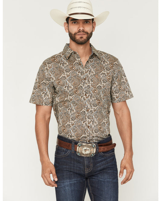 Men's Wells Floral Paisley Print Short Sleeve Button-Down S | Cody James Clothing