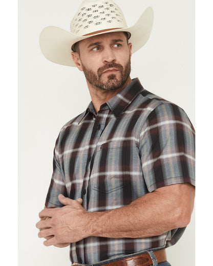 Men's Bowen Plaid Print Short Sleeve Button-Down Stretch We | Cody James Clothing