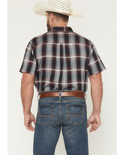 Men's Bowen Plaid Print Short Sleeve Button-Down Stretch We | Cody James Clothing