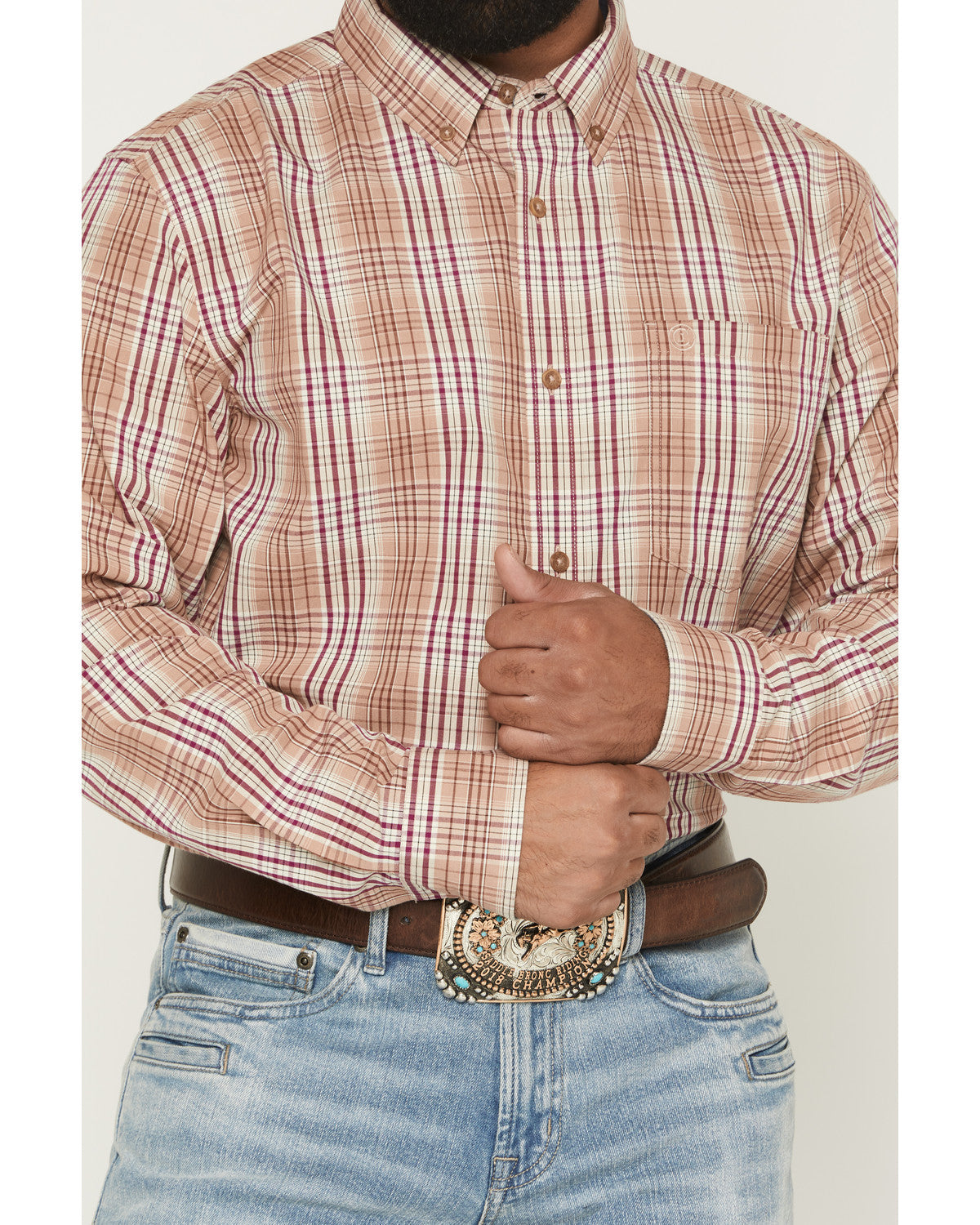 Men's Bodie Plaid Print Long Sleeve Button-Down Stretch Wes | Cody James Clothing