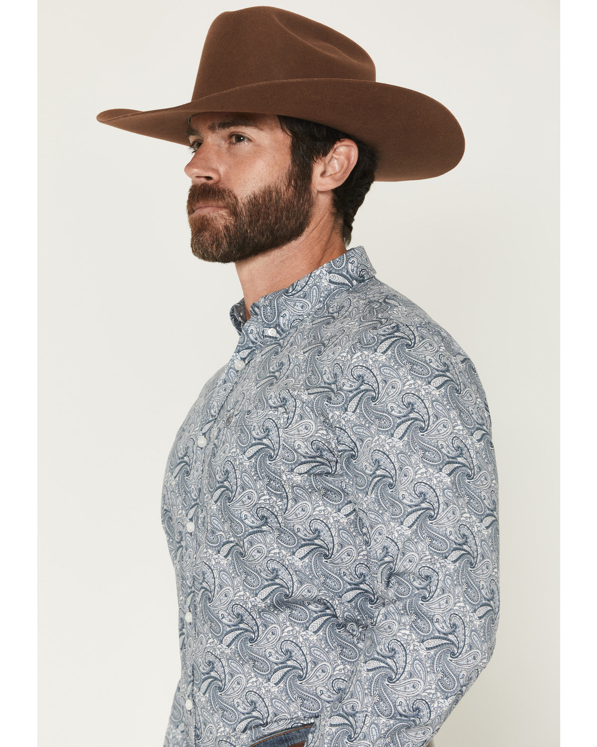 Men's Zeke Paisley Print Long Sleeve Button-Down Stretch We | Cody James Clothing