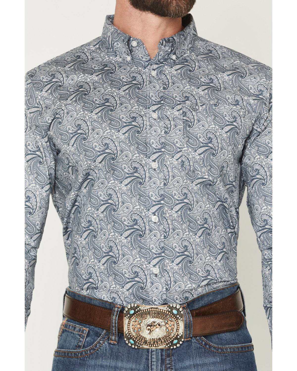 Men's Zeke Paisley Print Long Sleeve Button-Down Stretch We | Cody James Clothing