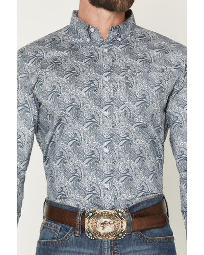 Men's Zeke Paisley Print Long Sleeve Button-Down Stretch We | Cody James Clothing