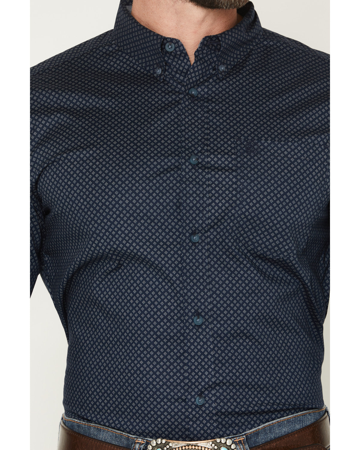 Men's Tripp Micro Geo Print Long Sleeve Button-Down Stretch | Cody James Clothing