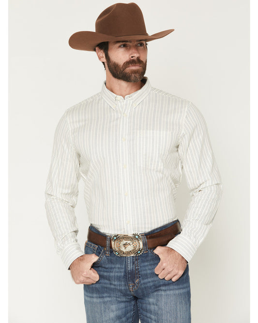 Men's Cade Dobby Stripe Print Long Sleeve Button-Down Weste | Cody James Clothing