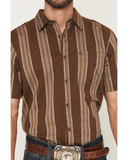 Silas Stripe Print Short Sleeve Button-Down Stretch Western | Cody James Clothing