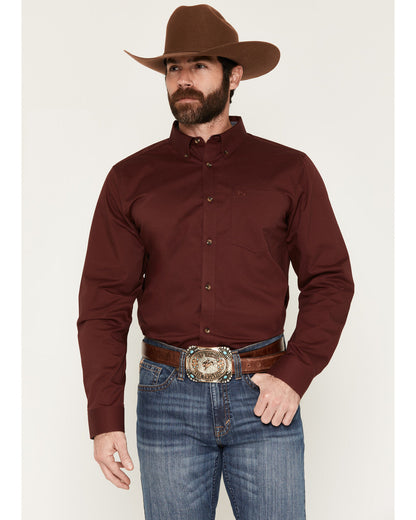 Men's Basic Solid Long Sleeve Button-Down Stretch Western S | Cody James Clothing