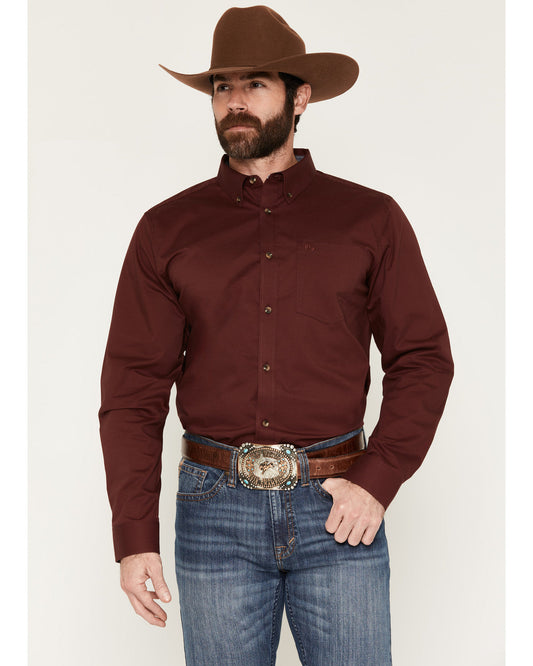 Men's Basic Solid Long Sleeve Button-Down Stretch Western S | Cody James Clothing