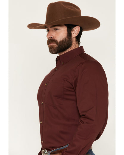 Men's Basic Solid Long Sleeve Button-Down Stretch Western S | Cody James Clothing